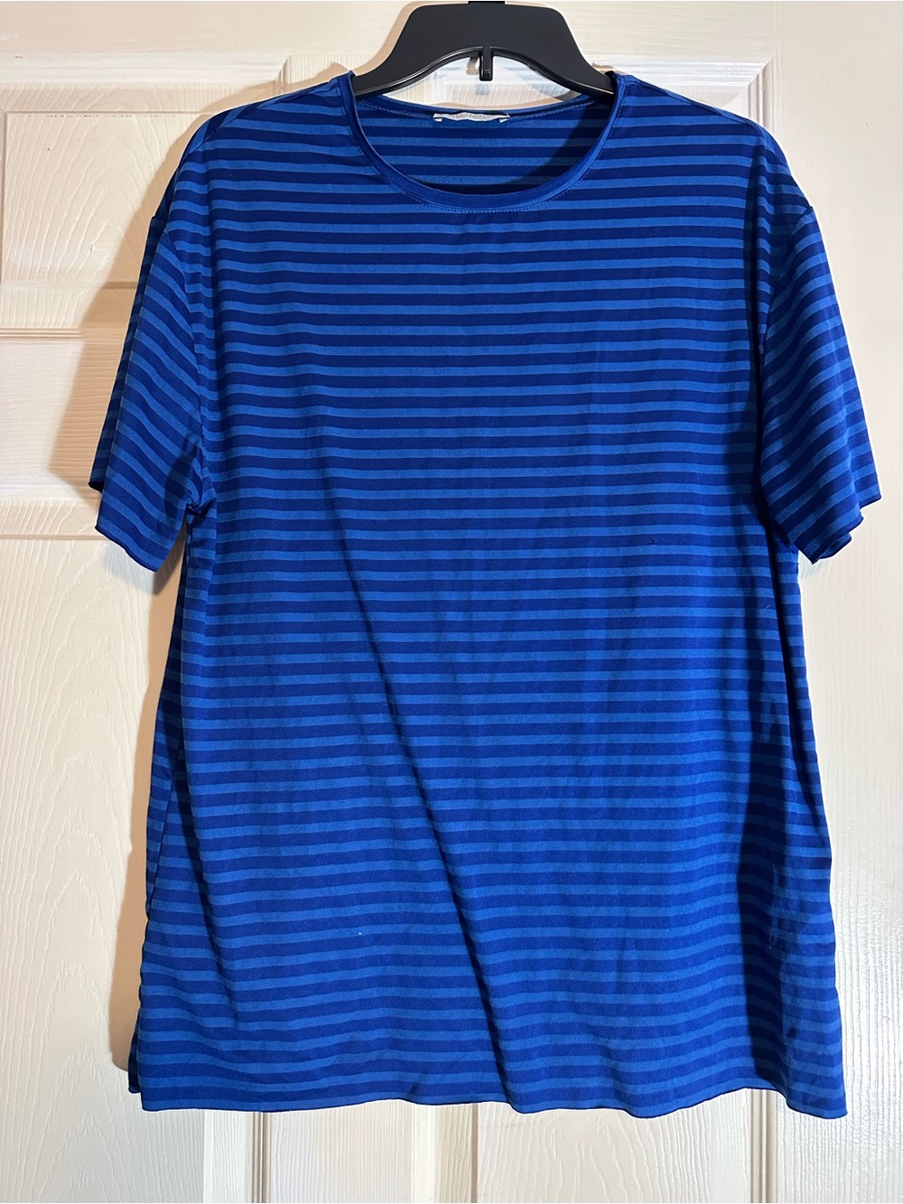 Zara Blue Striped Short Sleeve Tee